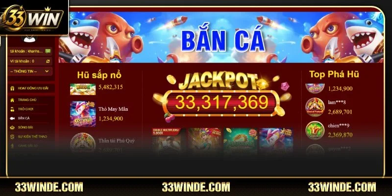 Bắn cá tại 33WIN là sảnh cược được yêu thích hàng đầu hiện nay