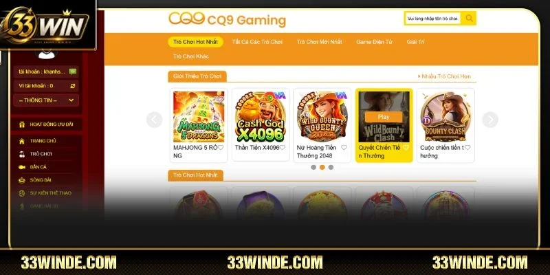 CQ9 đặc biệt đầu tư về nền tảng khi có mặt tại nhà cái 33WIN