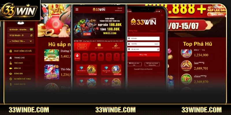 Phiên bản app 33WIN trên điện thoại đăng nhập rất dễ dàng